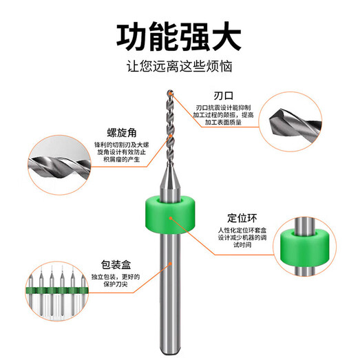 PCB tungsten steel alloy drill tip glass twist woodworking triangle drill bit ceramic hole opener hole drill bit set PCB tungsten steel drill box 0.6-1.5mm