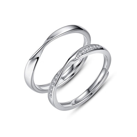 EothPT950 Platinum Möbius Ring Couple Ring for Women, Platinum Valentine's Day Birthday Gift for Girlfriend, Women's PT950 Platinum Moissanite Ring + Certificate