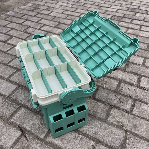 An Junsheng Multifunctional Tool Box Hardware Large Portable Electrical Tools Plastic Household Storage Box Vehicle Storage Industry Main Picture Model Large Size 12L for Home Use - Double Layer Thickened and Enlarged for Seats
