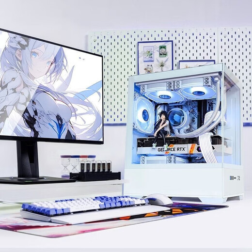 Peak God of War Core i9 level 24 core e-sports desktop complete machine high-end live broadcast assembly computer 4060 independent display office game water cooling host + 24-inch IPS e-sports monitor set of five i9 level twelve cores | 32G | Tencent family bucket