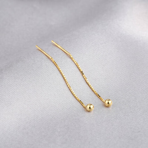 Fat Donglai same style 18K gold ear wire tassel female 18k rose gold plated 925 silver gold mini beanie short earrings rose gold 4 cm mini small beanie ear wire