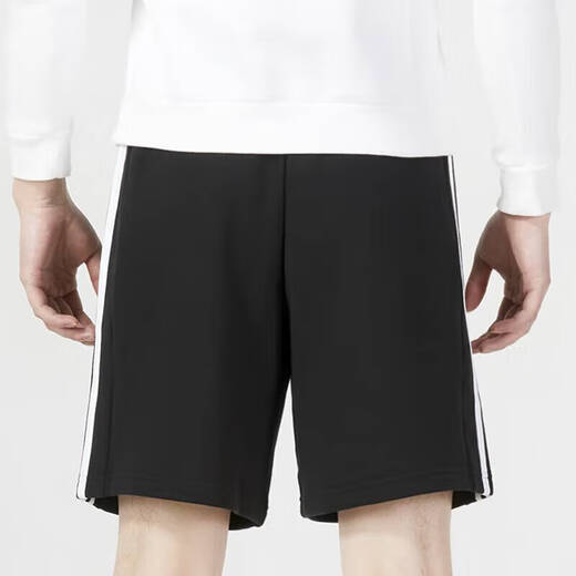 阿迪达斯 （adidas）针织纯棉宽松透气休闲裤男裤新款跑步健身训练运动裤五分裤短裤 IC9435/有抽绳，刺绣logo L 180/86A  建议150-170斤