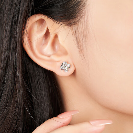 Ming brand jewelry platinum Pt950 platinum streamer begonia earrings gift for women BFH0106 platinum earrings about 2.37 grams