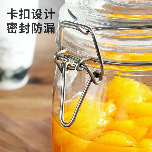Baijie glass sealed jar storage bottle wine bottle glass bottle honey jar jam jar pickle jar 1000ml can bottle
