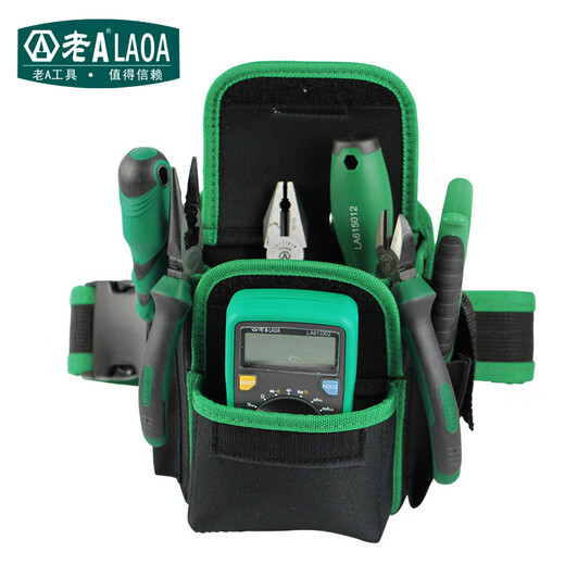 LAOALA115604 Electrician's Waist Bag Waist Bag Multifunctional Repair Tool Bag Crossbody Bag Strap Wear-Resistant Electrician's Bag Tool Waist Bag + Belt