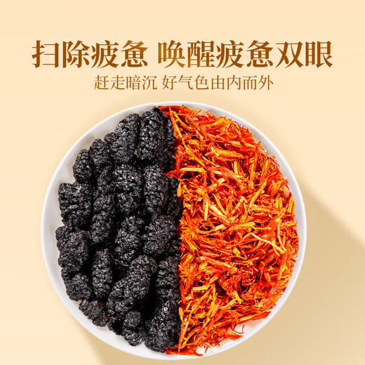贡苑桑葚红花茶 央视推荐中药材桑椹藏红花熬夜去黑眼圈组合茶包156g