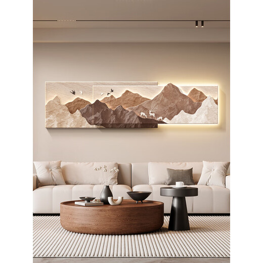 
Wen Shiou has a backrest living room decoration painting, light luxury sofa background wall hanging painting 2025 new three-dimensional landscape mural C has a backrest 12034CM plug-in light painting [connect to power supply 220V+ remote