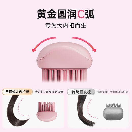 LeCheng negative ion hair straightening comb does not damage the hair, fluffy and high skull, portable wired electric comb, straightening plate clip, straight and curling dual-purpose splint, female comb, high-level artifact, birthday gift F4