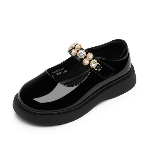 Chaussures pour enfants libellule rouge 2025 automne filles enfants chaussures de princesse semelle souple 3-6 ans petites chaussures en cuir Q53BD003 noir 31