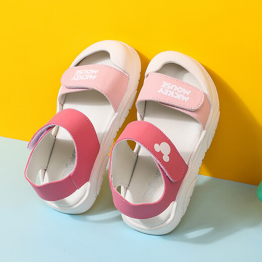 Diney Disney Children's Sandals 2025 Summer Children's Shoes Lightweight Beach Shoes Soft Sole Outdoor Non-Slip Sandals Black 36