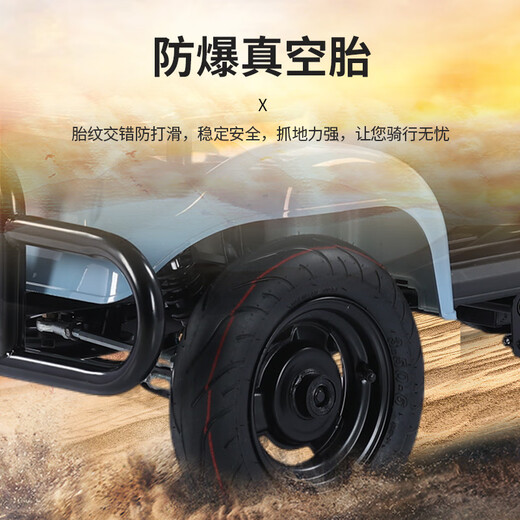 Feige four-wheel electric car for the elderly to pick up and drop off children, the elderly and disabled battery car, compact anti-rollover electromagnetic brake, 600W48v24A4 black gold battery, about 85 miles