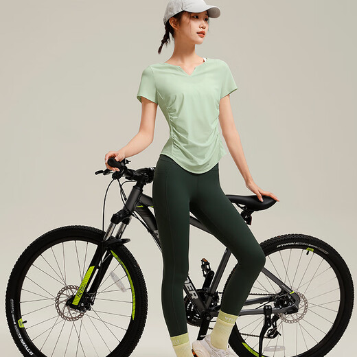 VFU new product small waist summer yoga wear women's short-sleeved fitness tops Pilates training clothes running transparent glazed purple-cool and quick-drying-TT45046A M _ Recommended 50-55kg