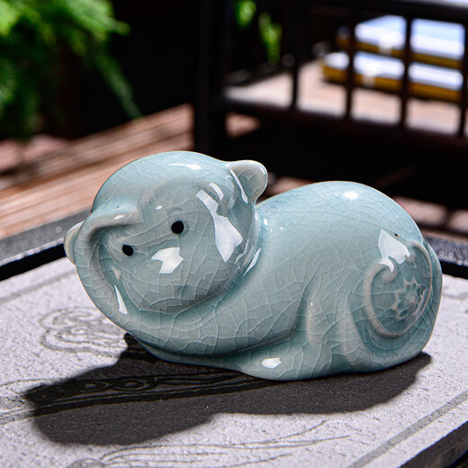 Wuji Ceramics Twelve Zodiac Small Ornaments Ru Kiln Small Ornaments Craft Gifts Desktop Accessories Tea Pets Can Raise Tea Pets Twelve Zodiac Tea Pets Monkey