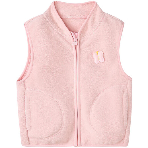 Disha Children's Clothing Girls Vest 2025 Autumn and Winter Children's Polar Fleece Jacket Baby Vest Pink 130