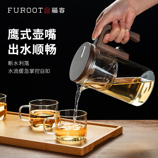 Equipment status Limited time special offer Fullon Magnetic Elegant Cup One-touch Filter Tea Set Tea Water Separation Glass Teapot Single Pot 680ml