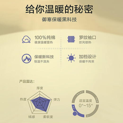 Hengyuanxiang thermal underwear for men and women autumn clothes and long pants 100% cotton 10A antibacterial and anti-mite autumn and winter base warm suit