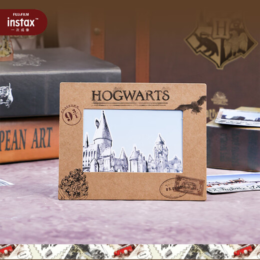 Fuji (FUJIFILM) one-time imaging photo paper wide format five-inch film wide 300/210/400/evo instant camera link wide mobile phone photo printer photo white border (20 photos) storage box + warm orange moment photo album + refrigerator magnet + frame sticker