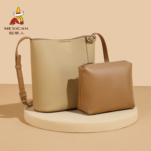 Scarecrow (MEXICAN) 2024 new bucket bag, fashionable commuter women's cross-body shoulder bag, light luxury niche bucket bag, moonlight white