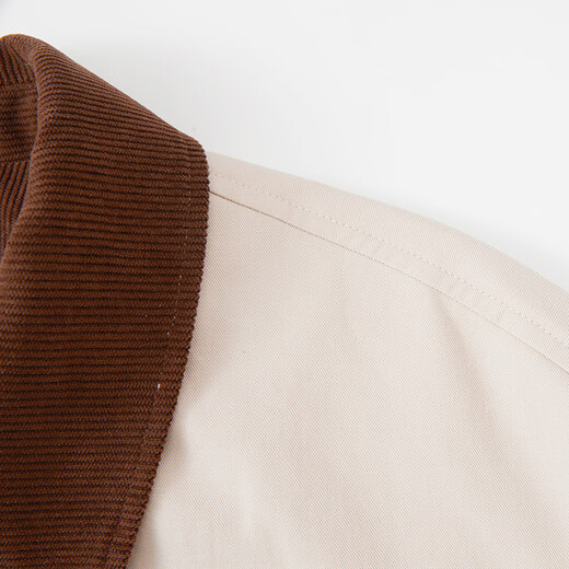 Xiangying Lapel Windbreaker Women's Mid-Length 2026 Spring New Lyocell Contrast Color Splicing Small Casual Jacket Camel S