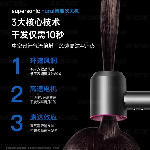 Xiaomi Baby Series National 3C Certification Hair Dryer Bladeless High-speed High-Power Hair Dryer Does Not Harm Hair Home Silent Billion-Level Negative Ions for Hair Hair Barber Shop Quick-drying Gift Box Single Air Nozzle Sunset Rose 4.5 Billion-Level Negative Ions丨Constant Temperature Hair Care