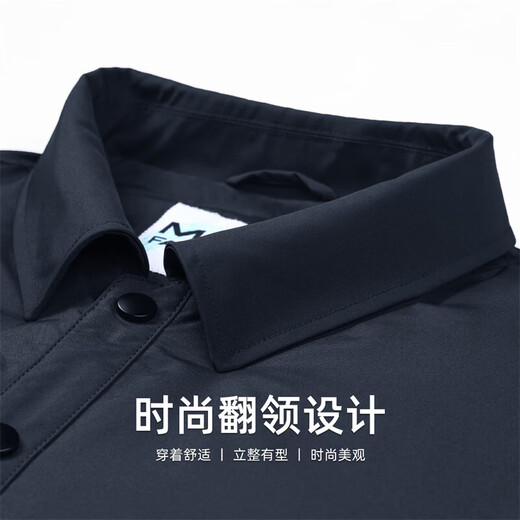 Mark Hua Fei (FAIRWHALE) letter embroidered jacket men's 2025 autumn new simple casual Korean style loose fashion lapel jacket 4006K dark blue thickened quilted 8300350107506 L (175)