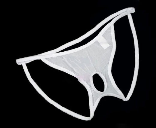 Men's mesh large-scale exposed pp sexy and stimulating underwear couple supplies thong T-pants couple teasing black