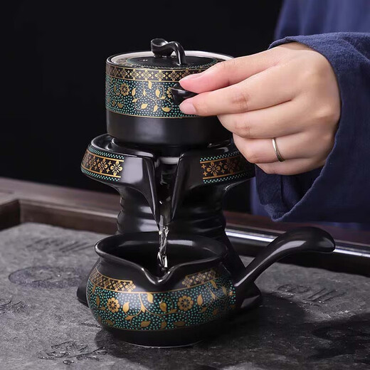 2025 New Complete Set of Automatic Tea Sets for Household Lazy Stone Kung Fu Teapot Tea Maker Teacher's Day Gift No. 01 Vine 9-piece Set Tea Cup 50ML
