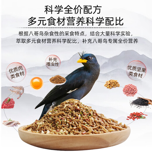 Kaiyuan starling special feed bird food myna bird food blackbird food eight bird feed bird food black eight nutritious food full price myna bird food 1kg barrel
