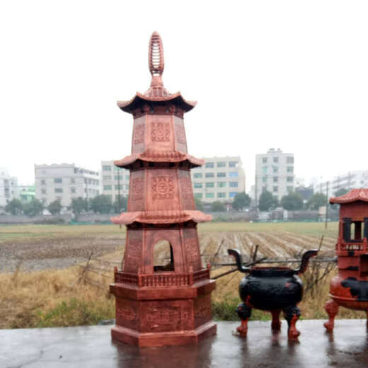 Temple incense burner hexagonal tower type treasure furnace cast iron sutra burning furnace three-story five-story paper burning furnace Buddhist hall ingot furnace iron tower