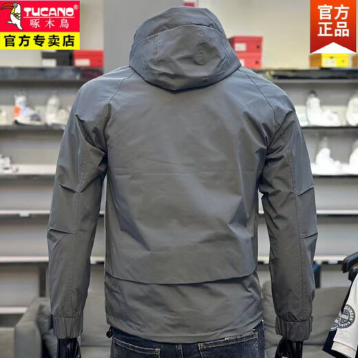 Woodpecker (TUCANO) hooded jacket men's autumn new slim-fitting trendy brand youth assault casual outdoor sports mountaineering top Gray Collection and purchase priority delivery M suitable for 120 (140Jin Jin is equal to 0.5 kg