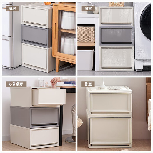 IRIS drawer-type storage box for household clothes and underwear storage box large-capacity storage box plastic storage box 37LBC450 meters white