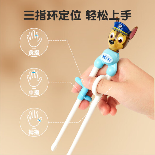 Wangwang team has made great achievements in children's chopsticks, spoon and fork combination set, baby learning and training chopsticks, complementary food, spoon and fork 233DT920 blue