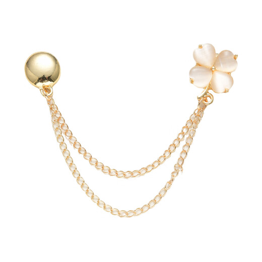 Left European corner buckle, magnetic buckle, short T-shirt hem, magic tool, knotted buckle, fixed buckle, side cufflinks, magnetic buckle that does not damage clothes, cat's eye stone, four-leaf clover, one pair