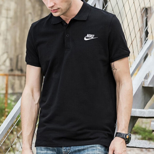 耐克（NIKE）短袖男T恤秋冬新款男士黑运动服翻领半袖POLO衫 FN3895-010/主图/黑色纯棉 S