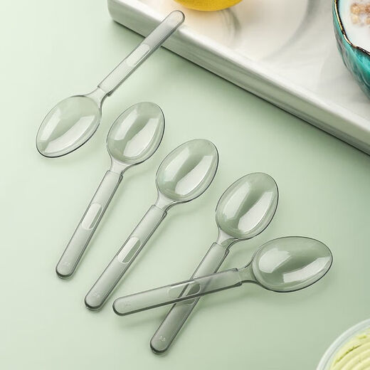 American disposable spoons individually packaged plastic thickened takeaway light food packaged ice powder commercial dessert spoon 100 pieces individually packaged