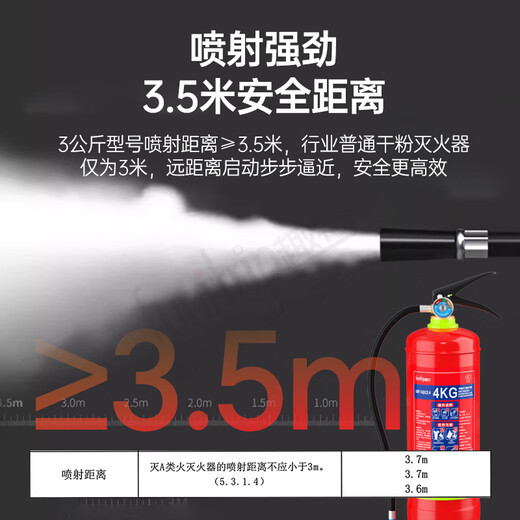 Quxing dry powder fire extinguisher 2025 new national standard vehicle-mounted household commercial portable 3C national fire certification 4kg