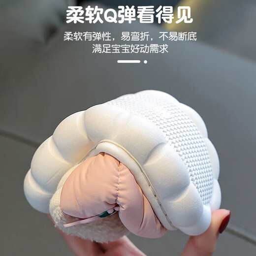 Ormenwe children's cotton slippers winter boys and girls warm bag heel slippers home outdoor slippers AM702 green 32.5 32-33