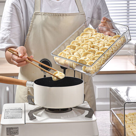 Vinoa drawer-type dumpling box multi-layer dumpling box crisper refrigerator quick-frozen dumplings and wonton food storage box double-layer dumpling box white