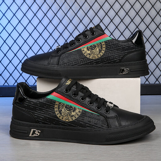 VERSACE JEANS COUTURE Versace Medusa high-end low-top Korean version versatile summer breathable spring trendy shoes for men 9922 white and green [real leather] 38
