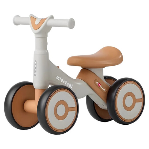 JCZS German quality children's balance car 13-year-old sliding walker four-wheel skate baby entry model green coffee color without music and lights