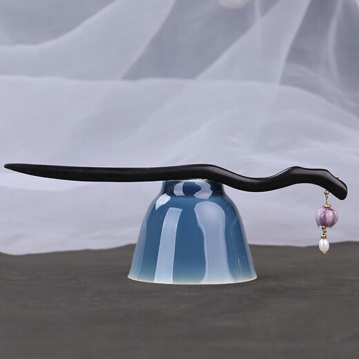 Ancient style ebony hairpin, Tianzhi-lily of the valley hairpin, simple and modern wooden hairpin for hair, Hanfu hair accessories, cheongsam accessories, Tianzhi-purple-of-the-valley hairpin