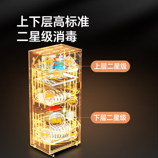 Canbo 304 stainless steel sterilization cabinet household countertop baby bottle tableware high temperature two-star double door thermal wind sterilization cupboard national subsidy XDZ140-KT