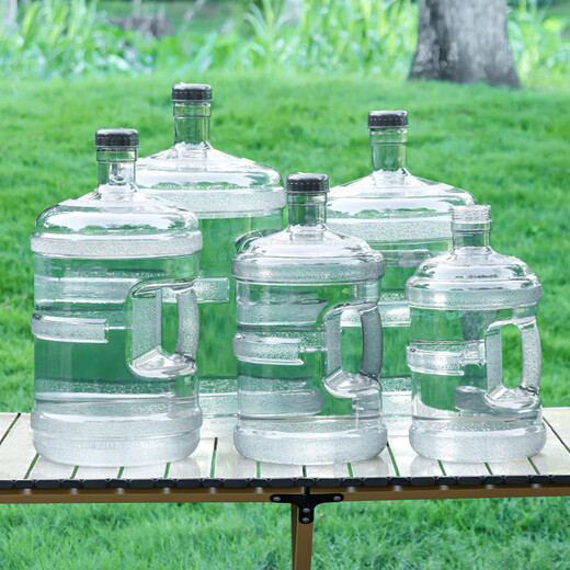 Baijie bucket portable pure water bucket food grade water storage bucket outdoor plastic tea bucket mineral water large bucket 7.5L transparent visible gray food grade thickened PC new material