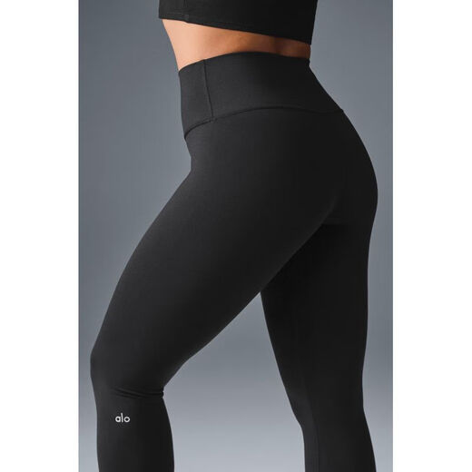 ALO YOGA Yoga Pants Airbrush High Waist Running Fitness Pants Pula Improved Performance High Elastic Sports Pants Tall Girls Black XXS (Suitable for waist circumference 59.5 - 62cm)