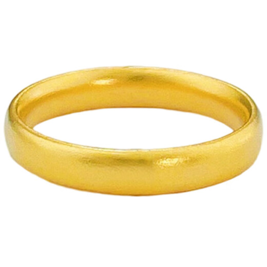 CHINA GOLD gold ring ancient gold solid gold couple ring plain ring gold ring wedding three gold Chinese Valentine's Day holiday gift 13# about 5.26g