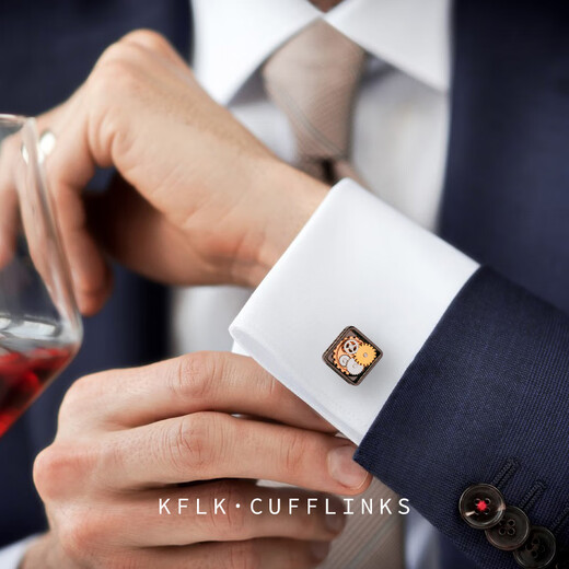 KFLK high-end cufflinks men's gear cufflinks shirt light luxury hollow French cufflinks Cfflinks custom lettering gold