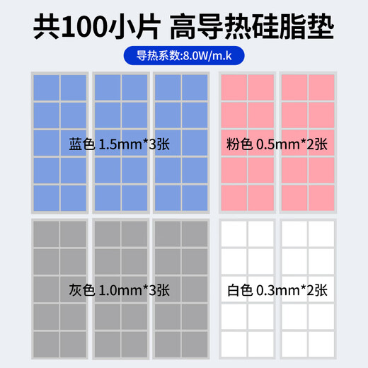 Термопрокладки NVV, 100 шт., силиконовая смазка, силиконовая подставка, охлаждающий патч, твердотельный накопитель, память видеокарты, северный и южный мост, радиатор TC-100Z