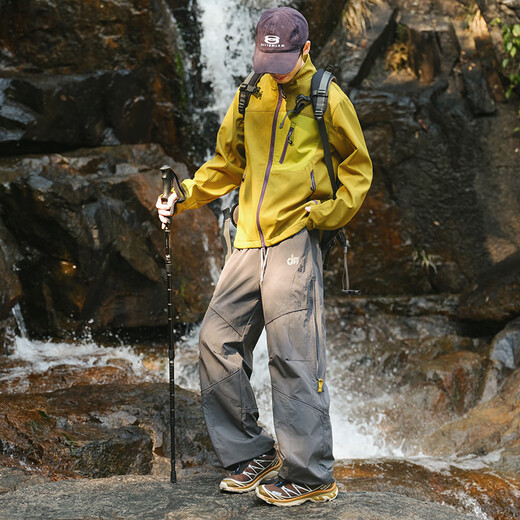 Dingfengbaoluo mountain outdoor overalls men's autumn loose straight three-proof mountaineering pants ZW37 graphite gray L