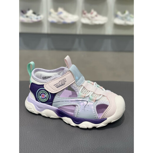 DR KONG counter 2025 summer boys' toe-toe sandals, two-step toddler shoes, black and green (14A2009E) 25, inner length 16.1cm