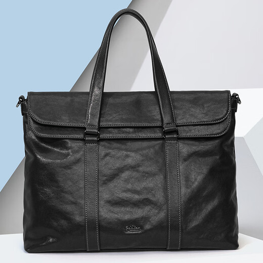 Goldlion Business Briefcase First Layer Cowhide Handbag Large Capacity Men's Bag Computer Bag New Year's Gift